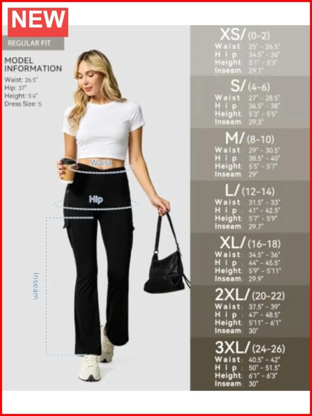 Women's Yoga Flare Leggings 5 Pockets Crossover High Waisted Stretch Cargo Pants